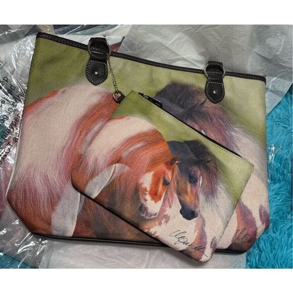 Montana West Handbags - Montana West Beautiful Horse Canvas Tote Bag